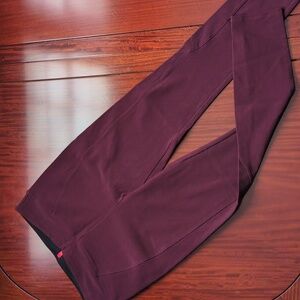 SPANX Micro-Ribbed Control Top Leggings In Fine Wine Size L